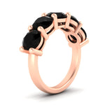 Load image into Gallery viewer, 5-carat-round-5-stone-black-diamond-colored-anniversary-wedding-band-in-rose-gold-FDENS141ROBGBLACKANGLE2-5.00CT-NL-RG-GS