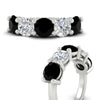 Load image into Gallery viewer, 5-carat-round-5-stone-diamond-and-black-diamond-anniversary-wedding-band-in-white-gold-FDENS141ROBGBLACKANGLE3-5.00CT-NL-WG