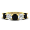 Load image into Gallery viewer, 5-carat-round-5-stone-diamond-and-black-diamond-anniversary-wedding-band-in-yellow-gold-FDENS141ROBGBLACK-5.00CT-NL-YG