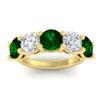 Load image into Gallery viewer, 5-carat-round-5-stone-diamond-and-emerald-anniversary-wedding-band-in-yellow-gold-FDENS141ROBGEMGRANGLE5-5.00CT-NL-YG