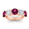 Load image into Gallery viewer, 5-carat-round-5-stone-diamond-and-pink-sapphire-anniversary-wedding-band-in-rose-gold-FDENS141ROBGSADRPIANGLE5-5.00CT-NL-RG