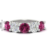 Load image into Gallery viewer, 5-carat-round-5-stone-diamond-and-pink-sapphire-anniversary-wedding-band-in-white-gold-FDENS141ROBGSADRPI-5.00CT-NL-WG-HW