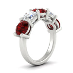 Load image into Gallery viewer, 5-carat-round-5-stone-diamond-and-ruby-anniversary-wedding-band-in-white-gold-FDENS141ROBGRUDRANGLE2-5.00CT-NL-WG
