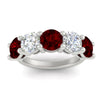 Load image into Gallery viewer, 5-carat-round-5-stone-diamond-and-ruby-anniversary-wedding-band-in-white-gold-FDENS141ROBGRUDRANGLE5-5.00CT-NL-WG