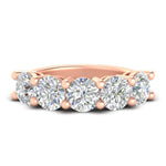 Load image into Gallery viewer, 5-carat-round-5-stone-diamond-anniversary-wedding-band-in-rose-gold-FDENS141ROB-5.00CT-NL-RG