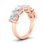 Load image into Gallery viewer, 5-carat-round-5-stone-diamond-anniversary-wedding-band-in-rose-gold-FDENS141ROBANGLE2-5.00CT-NL-RG