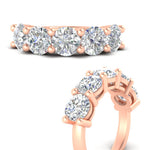 Load image into Gallery viewer, 5-carat-round-5-stone-diamond-anniversary-wedding-band-in-rose-gold-FDENS141ROBANGLE3-5.00CT-NL-RG