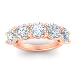 Load image into Gallery viewer, 5-carat-round-5-stone-diamond-anniversary-wedding-band-in-rose-gold-FDENS141ROBANGLE5-5.00CT-NL-RG