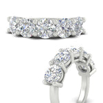 Load image into Gallery viewer, 5-carat-round-5-stone-diamond-anniversary-wedding-band-in-white-gold-FDENS141ROBANGLE3-5.00CT-NL-WG