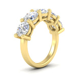 Load image into Gallery viewer, 5-carat-round-5-stone-diamond-anniversary-wedding-band-in-yellow-gold-FDENS141ROBANGLE2-5.00CT-NL-YG