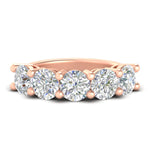Load image into Gallery viewer, 5-carat-round-5-stone-diamond-colored-anniversary-wedding-band-in-rose-gold-FDENS141ROB-5.00CT-NL-RG-GS