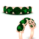 Load image into Gallery viewer, 5-carat-round-5-stone-emerald-colored-anniversary-wedding-band-in-rose-gold-FDENS141ROBGEMGRANGLE3-5.00CT-NL-RG-GS