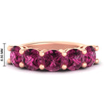 Load image into Gallery viewer, 5-carat-round-5-stone-pink-sapphire-colored-anniversary-wedding-band-in-rose-gold-FDENS141ROBGSADRPI-5.00CT-NL-RG-HW-GS