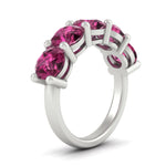 Load image into Gallery viewer, 5-carat-round-5-stone-pink-sapphire-colored-anniversary-wedding-band-in-white-gold-FDENS141ROBGSADRPIANGLE2-5.00CT-NL-WG-GS