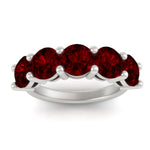 Load image into Gallery viewer, 5-carat-round-5-stone-ruby-colored-anniversary-wedding-band-in-white-gold-FDENS141ROBGRUDRANGLE5-5.00CT-NL-WG-GS