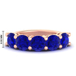 Load image into Gallery viewer, 5-carat-round-5-stone-sapphire-colored-anniversary-wedding-band-in-rose-gold-FDENS141ROBGSABL-5.00CT-NL-RG-HW-GS