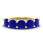 Load image into Gallery viewer, 5-carat-round-5-stone-sapphire-colored-anniversary-wedding-band-in-yellow-gold-FDENS141ROBGSABL-5.00CT-NL-YG-GS