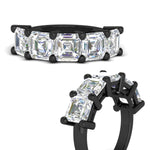 Load image into Gallery viewer, 5-ct-asscher-cut-five-stone-diamond-wedding-ring-in-black-gold-fdwb8008asangle3-5.00ct-nl-bg.jpg?v=1773808024