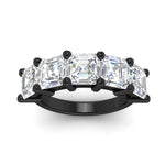 Load image into Gallery viewer, 5-ct-asscher-cut-five-stone-diamond-wedding-ring-in-black-gold-fdwb8008asangle5-5.00ct-nl-bg.jpg?v=1773808024