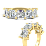 Load image into Gallery viewer, 5-ct-asscher-cut-five-stone-diamond-wedding-ring-in-yellow-gold-fdwb8008asangle3-5.00ct-nl-yg.jpg?v=1773808024