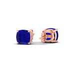 Load image into Gallery viewer, 5-ct-cushion-cut-sapphire-basket-stud-earring-in-rose-gold-fdear10411cugsablangle4-5.00ct-nl-rg.jpg