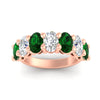 Load image into Gallery viewer, 5-ct-oval-seven-stone-emerald-anniversary-band-for-women-in-rose-gold-fdwb8008ovgemgrangle5-5.00ct-nl-rg.jpg
