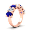 Load image into Gallery viewer, 5-ct-oval-seven-stone-sapphire-anniversary-band-for-women-in-rose-gold-fdwb8008ovgsablangle2-5.00ct-nl-rg.jpg