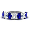 Load image into Gallery viewer, 5-ct-oval-seven-stone-sapphire-anniversary-band-for-women-in-white-gold-fdwb8008ovgsablsleep-5.00ct-nl-wg.jpg