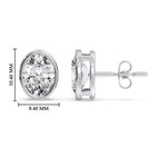Load image into Gallery viewer, Bezel Stud Earring Oval Diamond
