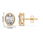 Load image into Gallery viewer, Bezel Stud Earring Oval Diamond