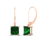Load image into Gallery viewer, 5-ct-princess-cut-emerald-leverback-dangle-earrings-in-rose-gold-fdear11236prgemgrangle1-5.00ct-nl-rg.jpg?v=1765510602