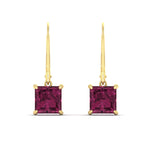 Load image into Gallery viewer, 5-ct-princess-cut-pink-sapphire-leverback-dangle-earrings-in-yellow-gold-fdear11236prgsadrpiangle2-5.00ct-nl-yg.jpg?v=1765510603
