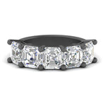 Load image into Gallery viewer, 5-ct.-asscher-cut-five-stone-diamond-ring-in-black-gold-FD8008ASB-5.00CT-NL-BG