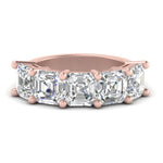Load image into Gallery viewer, 5-ct.-asscher-cut-five-stone-diamond-ring-in-rose-gold-FD8008ASB-5.00CT-NL-RG