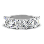 Load image into Gallery viewer, 5-ct.-asscher-cut-five-stone-diamond-ring-in-white-gold-FD8008ASB-5.00CT-NL-WG
