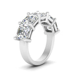 Load image into Gallery viewer, 5-ct.-asscher-cut-five-stone-diamond-ring-in-white-gold-FD8008ASB-5.00CT-NL-WG