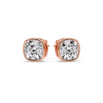 Load image into Gallery viewer, Bezel Set Cushion Diamond Stud Earrings