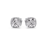 Load image into Gallery viewer, Bezel Set Cushion Diamond Stud Earrings