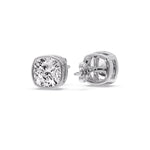 Load image into Gallery viewer, Bezel Set Cushion Diamond Stud Earrings