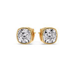Load image into Gallery viewer, Bezel Set Cushion Diamond Stud Earrings