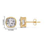 Load image into Gallery viewer, Bezel Set Cushion Diamond Stud Earrings