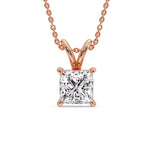 Load image into Gallery viewer, 5-ct.-diamond-princess-cut-solitaire-necklace-in-rose-gold-FDPD8469PR-5CT-ANGLE1-RG