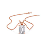 Load image into Gallery viewer, Emerald Cut 4 Prong Solitaire Pendant