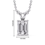 Load image into Gallery viewer, Emerald Cut 4 Prong Solitaire Pendant