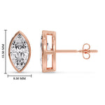 Load image into Gallery viewer, Bezel Stud Earring One Carat Marquise Diamond