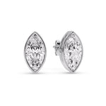 Load image into Gallery viewer, Bezel Stud Earring One Carat Marquise Diamond