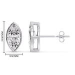 Load image into Gallery viewer, Bezel Stud Earring One Carat Marquise Diamond