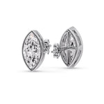 Load image into Gallery viewer, Bezel Stud Earring One Carat Marquise Diamond