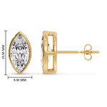 Load image into Gallery viewer, Bezel Stud Earring One Carat Marquise Diamond