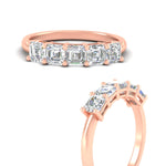 Load image into Gallery viewer, 5-stone-asscher-cut-1.50-carat-diamond-wedding-band-in-rose-gold-fdwb8008asangle3-1.50ct-nl-rg.jpg?v=1773744975